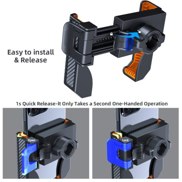 Motorcycle Bike Phone Holder Mount Camera-Friendly Bicycle Phone Holder Handlebar Cell Phone Clamp for iPhone Samsung 4.7''-7'' Smartphones - Image 3
