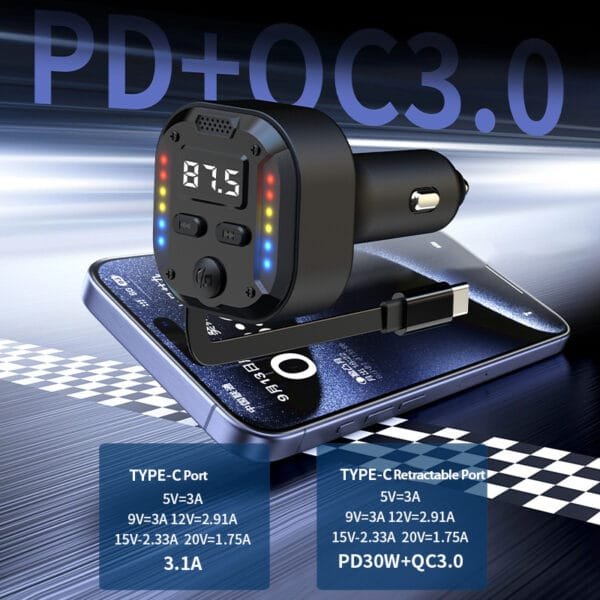 38W Bluetooth 5.3 Car Adapter-2