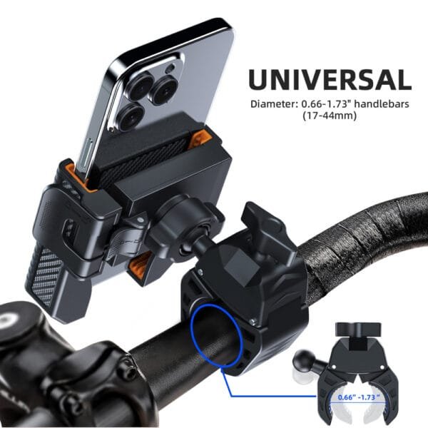Motorcycle Bike Phone Holder Mount Camera-Friendly Bicycle Phone Holder Handlebar Cell Phone Clamp for iPhone Samsung 4.7''-7'' Smartphones - Image 4
