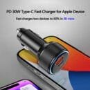 USB C Car Charger Fast Charging 82.5W 3-Port Dual PD30W & QC3.0 22.5W Car Power Adapter for iPhone, iPad, Samsung Galaxy